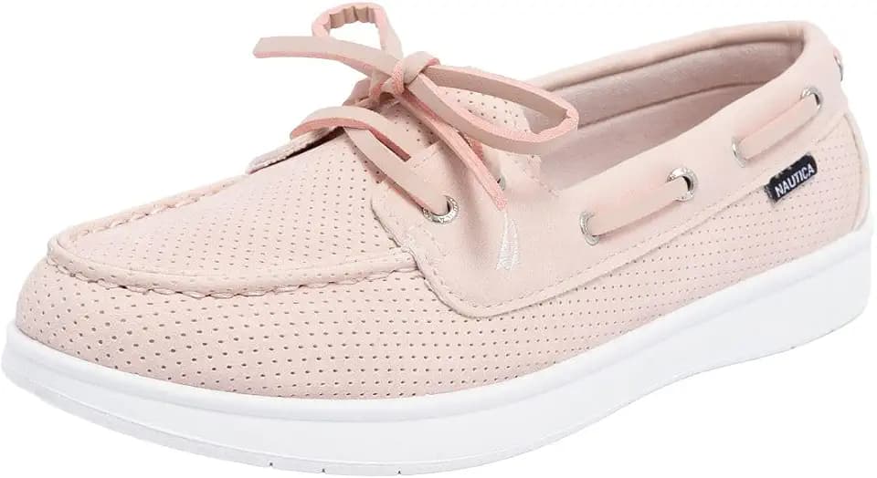 Nautica Women's Casual Boat Shoes, Moc-Toe Loafers with Cushioned Insole, Deck Fashion Sneaker