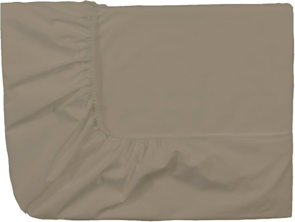 Essix Royal Line Spannbettlaken, Perkal-Baumwolle, Taupe, 180 x 200 cm