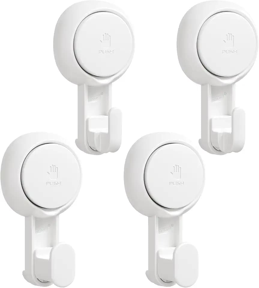 TAILI Saugnäpf Haken, Handtuchhalter Küche Ohne Bohren, 4 Pack Weiß