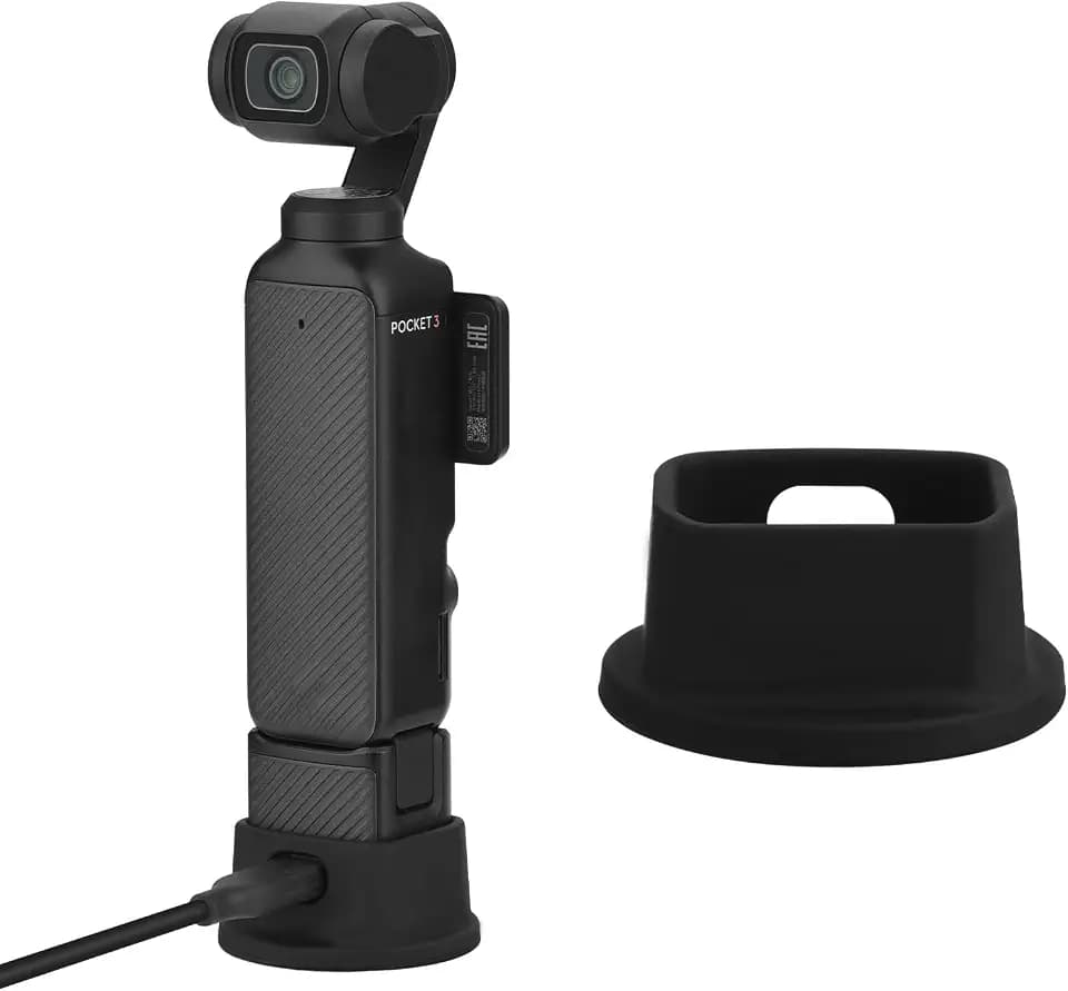 BRDRC Kamerahalterung Ständer Basis für DJI OSMO Pocket 4P/4/3 Silikon Stützbasis Desktop Stabile Halterung rutschfeste Unterstützung Adapter Kamerahalterung Zubehör