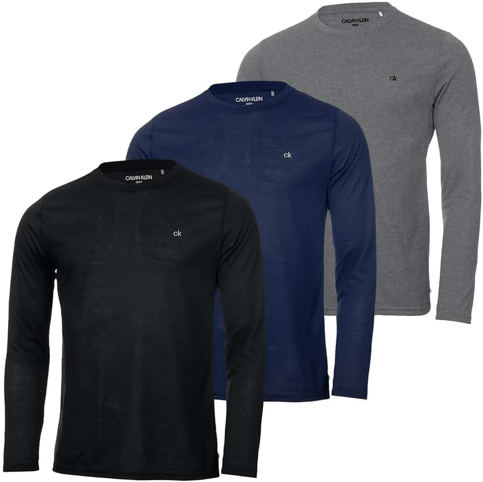 Calvin Klein Herren 2026 Langarm atmungsaktiv 3er-Pack Pack T-Shirt