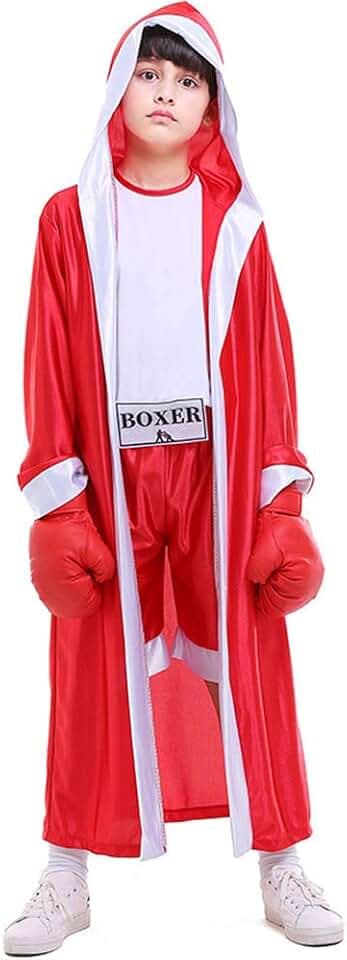 Kids Boxing Costume with Hooded Boxer Robe