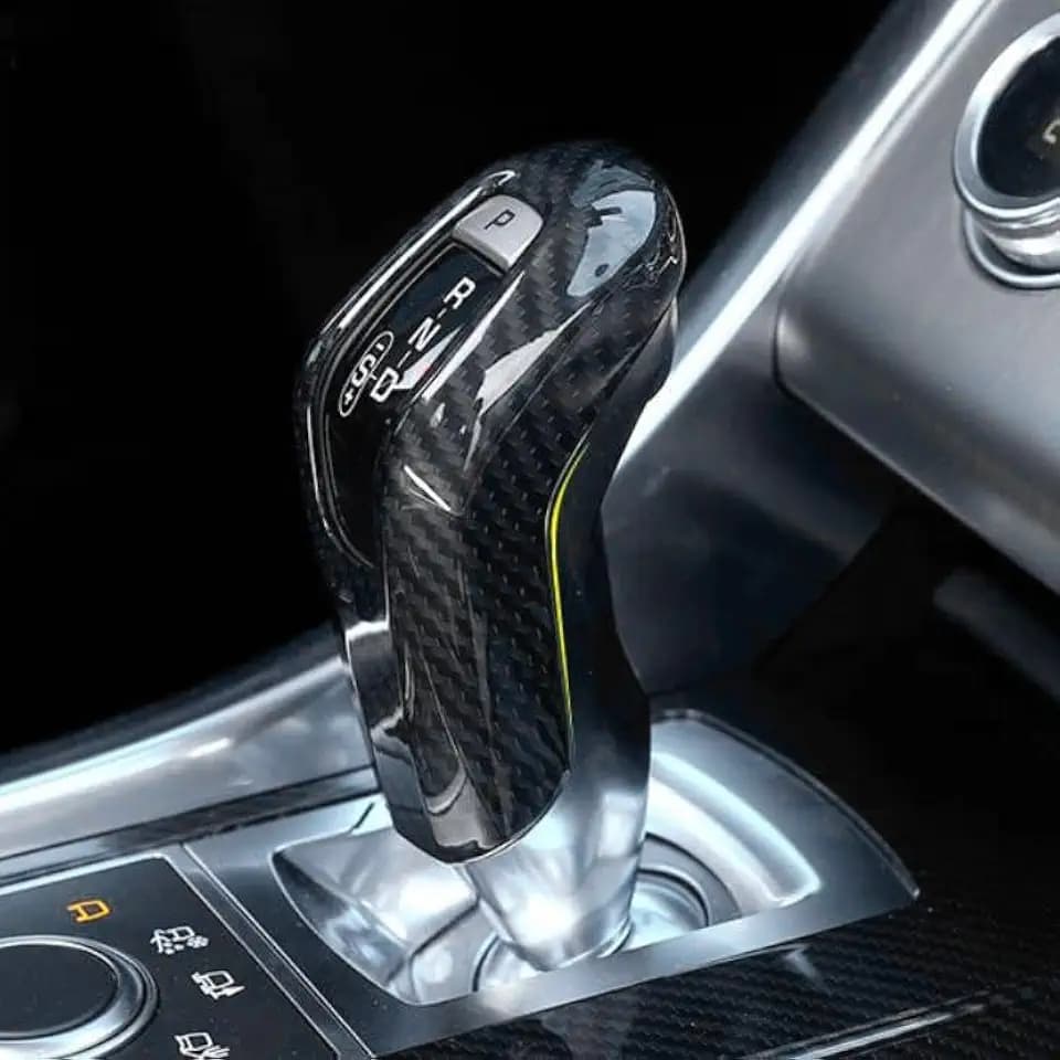 YINGTUU for Land Range Rover Sport Evoque Discovery Sport 2020 2021 2022 2023 Car Accessories Interior Stickers Center Console Gear Shift Knob Cover Protection Sports Decal - Carbon Fiber Pattern