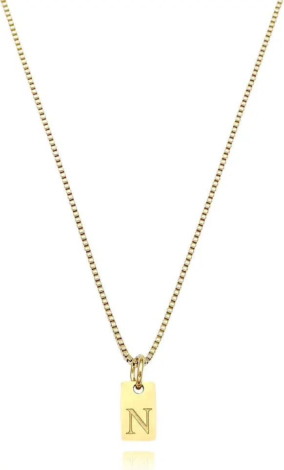 Initial Necklaces for Women Trendy, Dainty 18K Gold Plated Letter Necklace Tiny A-Z Pendant Choker Necklace Personalized Monogram Name Necklace Gold Jewelry for Teen Girls Gift