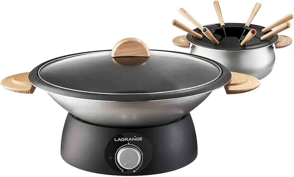 LAGRANGE 349019 Wok/Fondue, klassisches Holz, hell