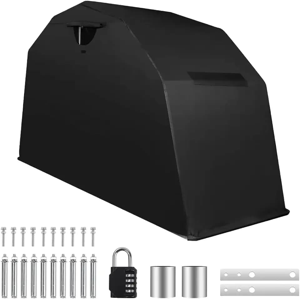 PROEZE Heavy Duty Motorcycle Shelter Storage Sheds Motorcycle Garage, 106.3"x 41.3"x 61.1" Motorcycle Cover Waterproof Outdoor Motorcycle Tent with Lock