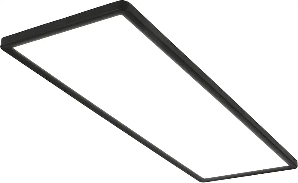 BRILONER - LED Deckenlampe mit indirektem Licht, 58x20 cm, flach, 22W 3.000lm, neutralweiße Lichtfarbe, Lampe Wohnzimmer, Deckenleuchte, Wohnzimmerlampe, LED Panel, Küchenlampe, Schlafzimmer, Schwarz