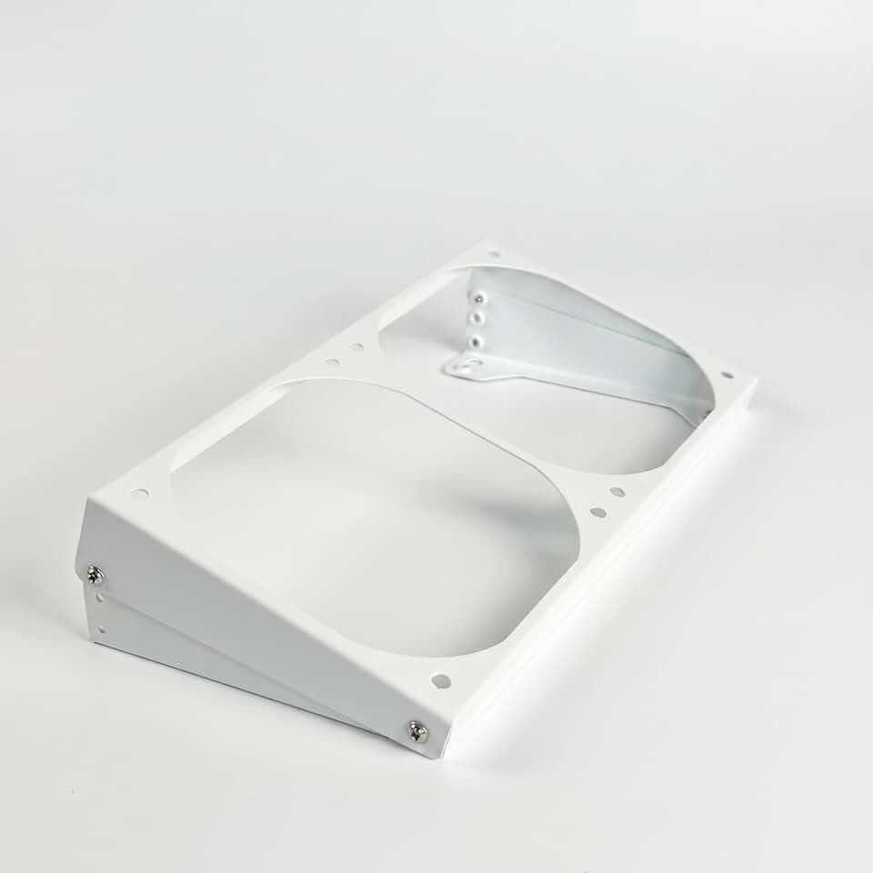3 Angles Adjustment PC Fan Bracket Computer Case Chassis Cooling Fan Radiator Conversion Adapter Holder for PC Case Heatsink-240 White