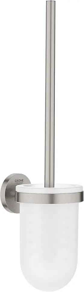 GROHE Start - Toilettenbürstengarnitur (Material: Glas/Metall, Wandmontage, verdeckte Befestigung), supersteel, 41185DC0