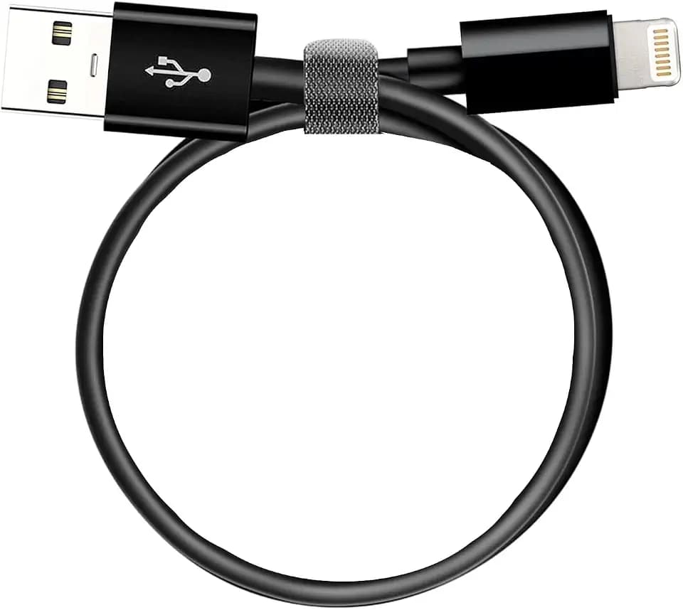 Short IPhone 14 Car Carplay Cable, 20 inch USB A to Lightning Cable for iPhone 14, 14 pro max,14 Plus,SE 2nd/13/12/11/Xs/XR, iPad 4/5/6/7/ 8, Mini 2/3/4/5, Air 2/3 Charger Cord, Car Charging Cable