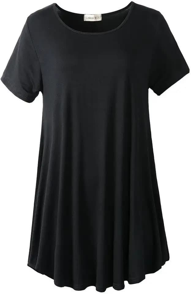 LARACE Plus Size Tops for Women Short Sleeve Summer Tunic Shirt for Legging