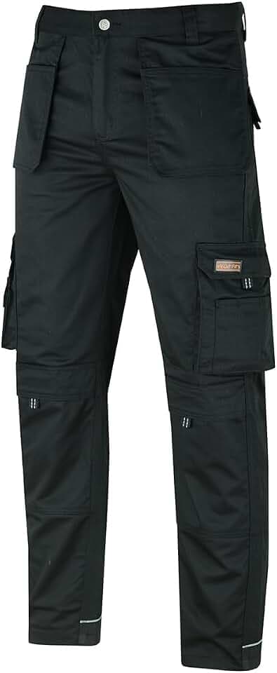 WrightFits Pro 11 Arbeitshosen Männer – Schwarz, Grau und Khaki – robuste Sicherheits - Cargohose – mehrere Taschen – Kniepolstertaschen – dreifach genäht – langlebige Arbeitskleidung