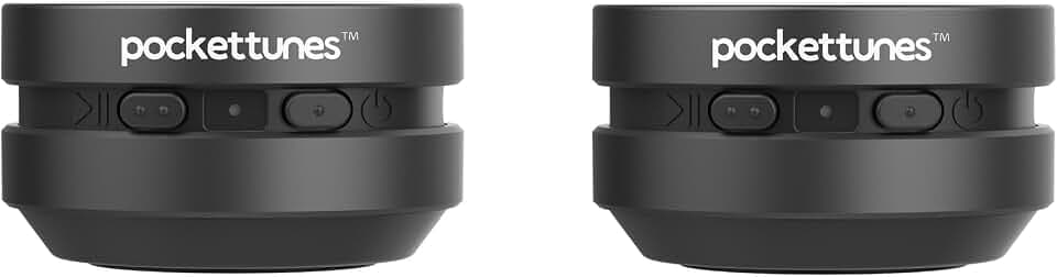PocketTunes Bone‑Conduction Bluetooth Speakers – 2‑Pack Mini Wireless Speakers, Surface‑Amplifying Sound, True Wireless Stereo, USB‑C Rechargeable, Portable