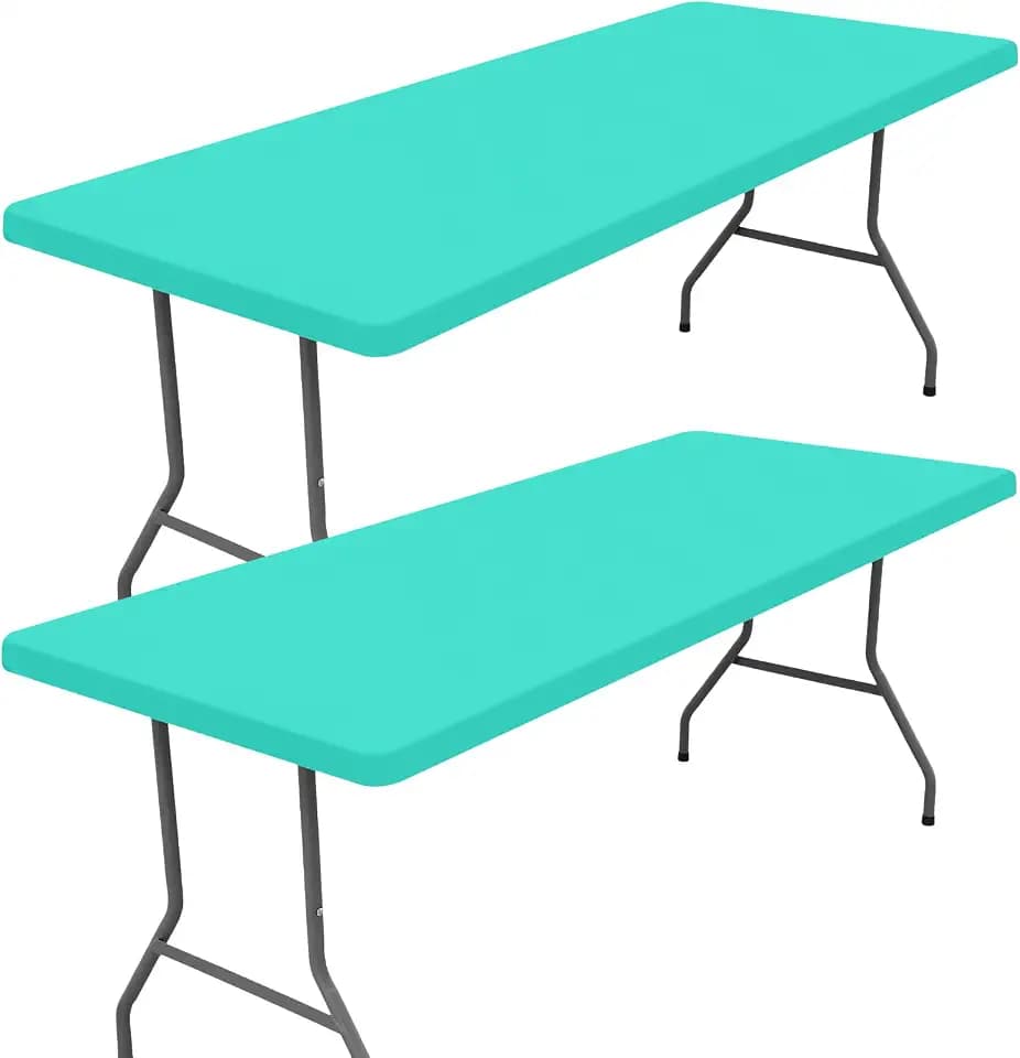 Moosfor 2 Pack Rectangle Spandex Fitted Table Cloth, 4FT Elastic Tablecloth