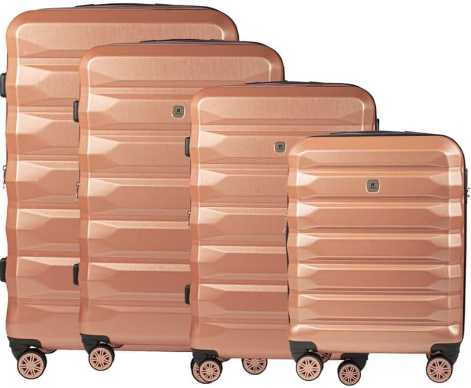 BEMON Hartschalenkoffer, 4 Stück – (85 cm, 75 cm, 65 cm, 55 cm) Rosa, Rosa, 85 x 51 x 33/37cm, Koffer