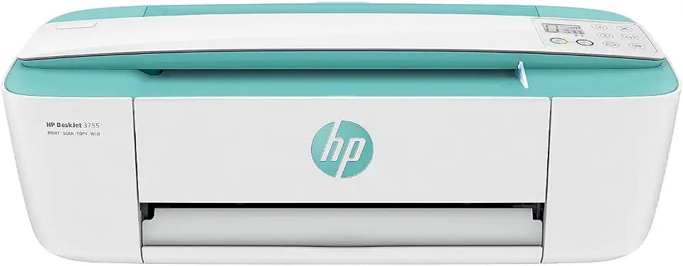 HP DeskJet 3755 Compact All-in-One Wireless Printer, Instant Ink, Works with Alexa - Seagrass Accent (J9V92A)