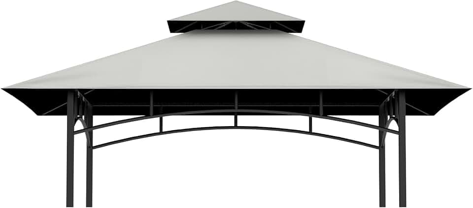 5' x 8' Grill Gazebo Replacement Top, Gray Canopy Top Cover Only