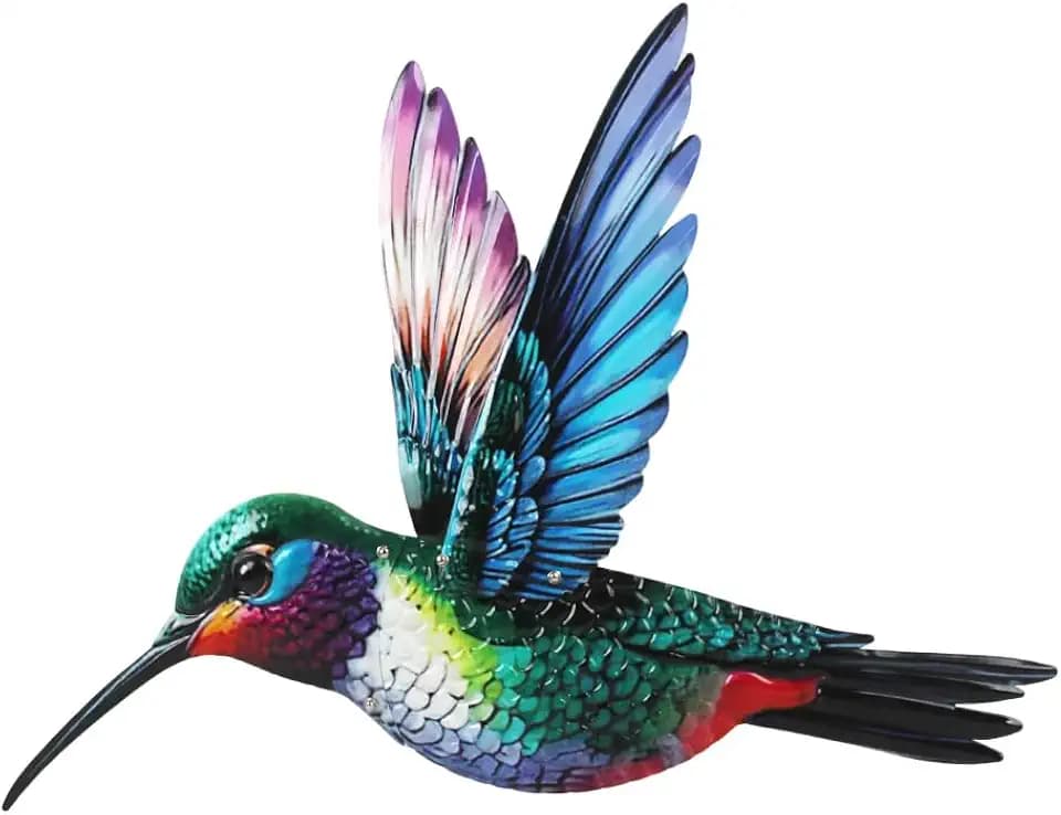 VEWOGARDEN Bird Wall Art, Large Outdoor Metal Hummingbird Hanging Wall Decor for Home Outside Patio Garden Fence Decorations