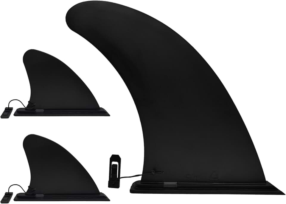 Paddle Board Fins Replacement Set of 3 (1P 9" & 2P 5"), Choose from Three Options, Nylon Fiberglass Reinforced Detachable Quick Release Paddleboard Fin for Most ISUP, Inflatable Paddleboard