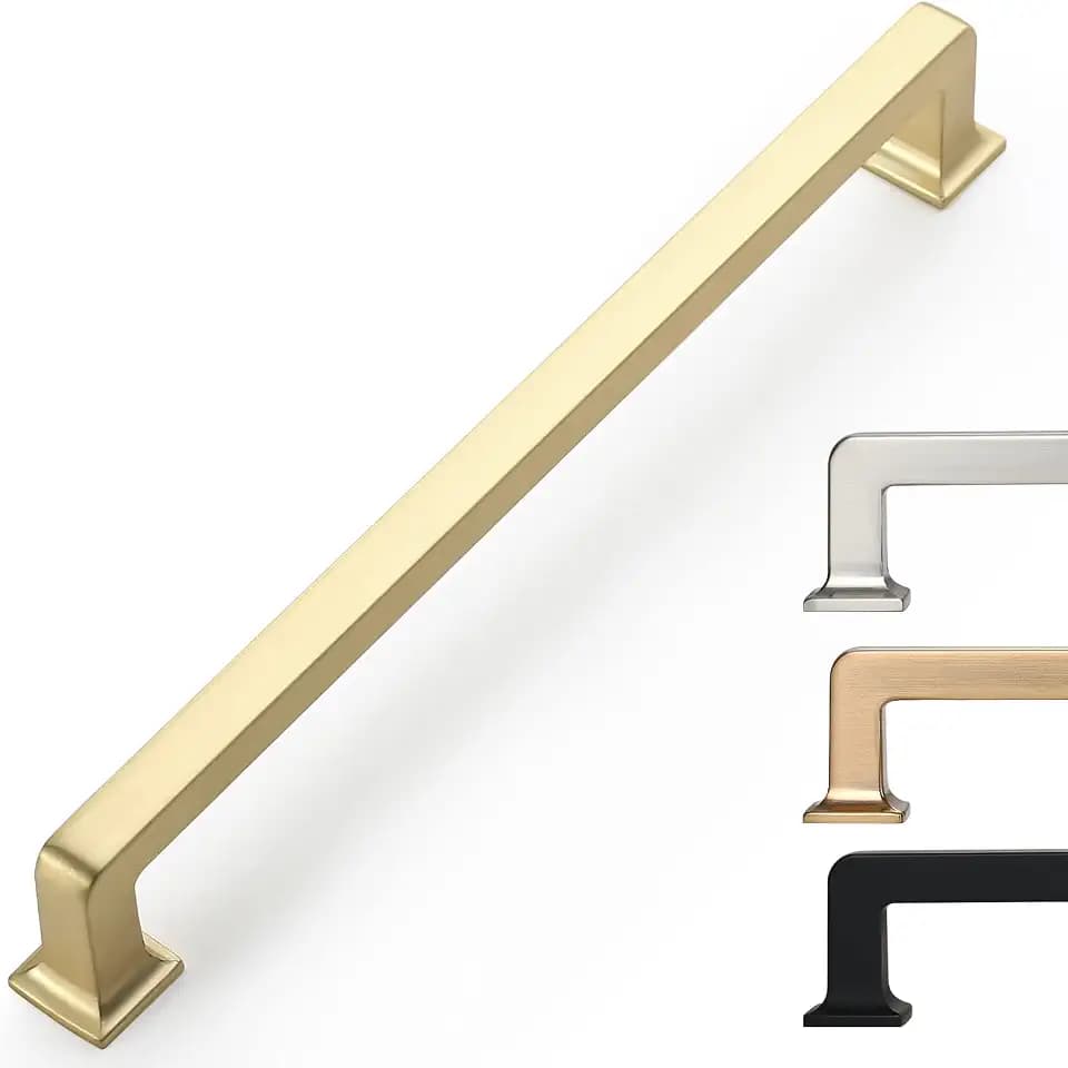 9BUILD 6 Pack 6.25 Inch Brushed Brass Cabinet Pulls,Kitchen Hardware