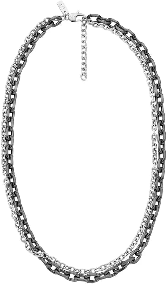 Armani Exchange A|X Men's Stainless Steel and Black Dog Tag Necklace (Model: AXG0069040)