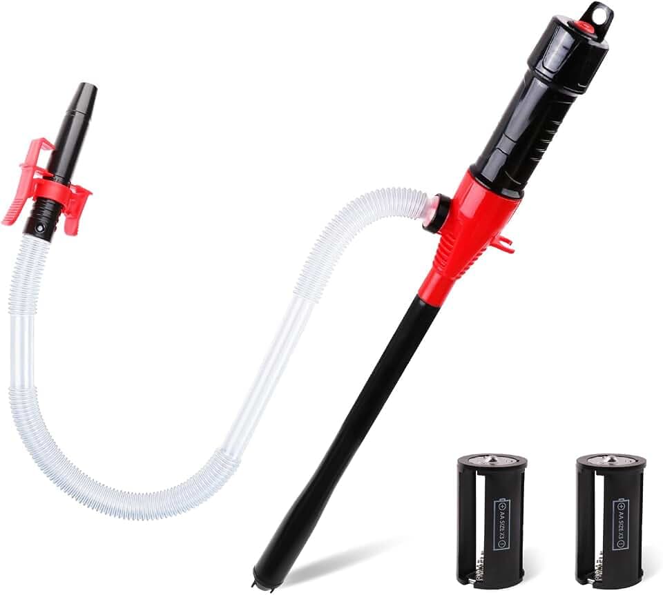 SEDY Electric Hand Pump, Portable Battery Powered Transfer Pump, Multi-Use Siphon Liquid Extractor for Gasoline, Diesel, Fuel, and Water Transfer