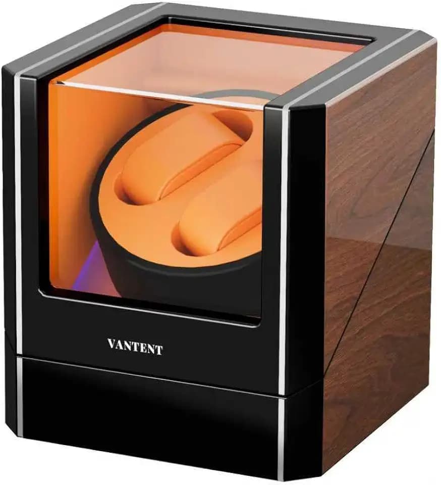 Watch Winder for Automatic Watches with Exterior LED Lighting，Shining Finishing and Quiet Japanese Motor 2.0MAX
