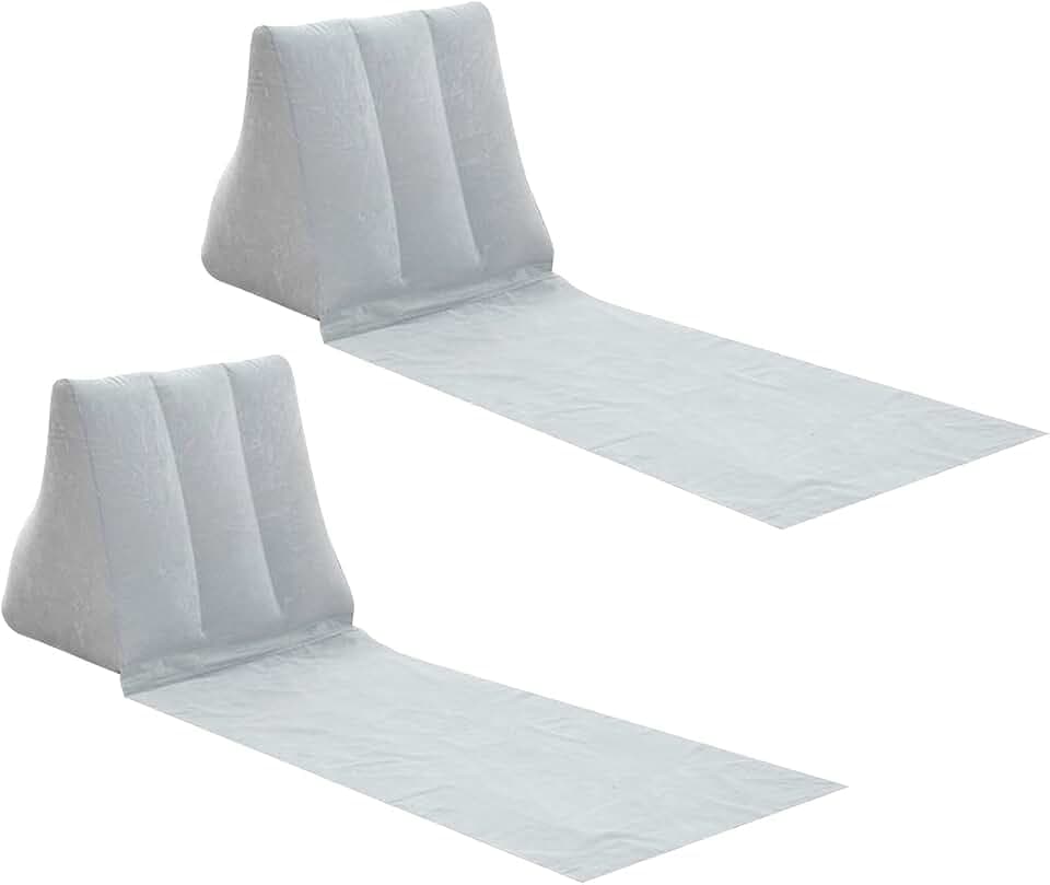 1 Paar aufblasbare Outdoor-Sonnenbad-Strandmatte Kissen Beflockung Strandstühle mit Rückenlehne aufblasbare Liege für tragbare Reisen Camping