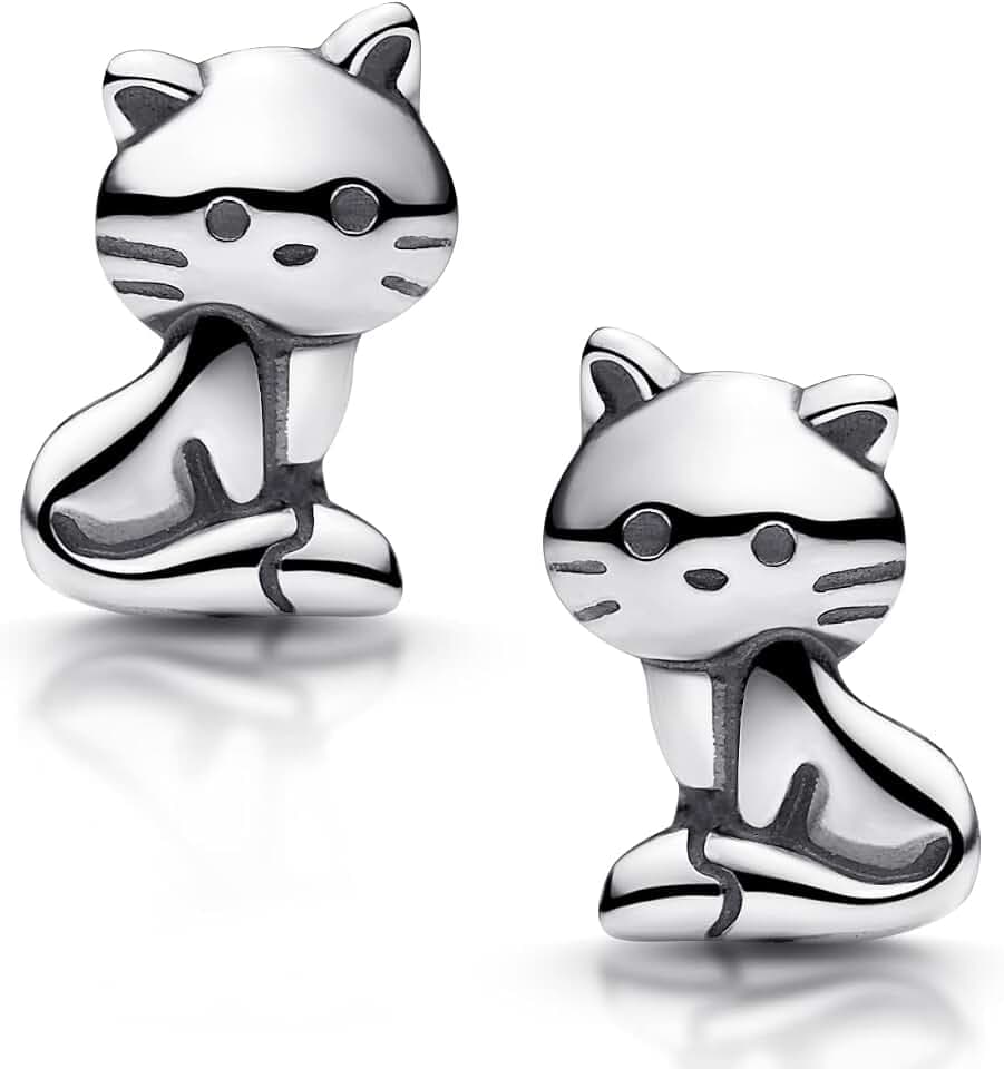 Mädchen Ohrringe Silber 925 Kinder Ohrstecker Katze SO-467