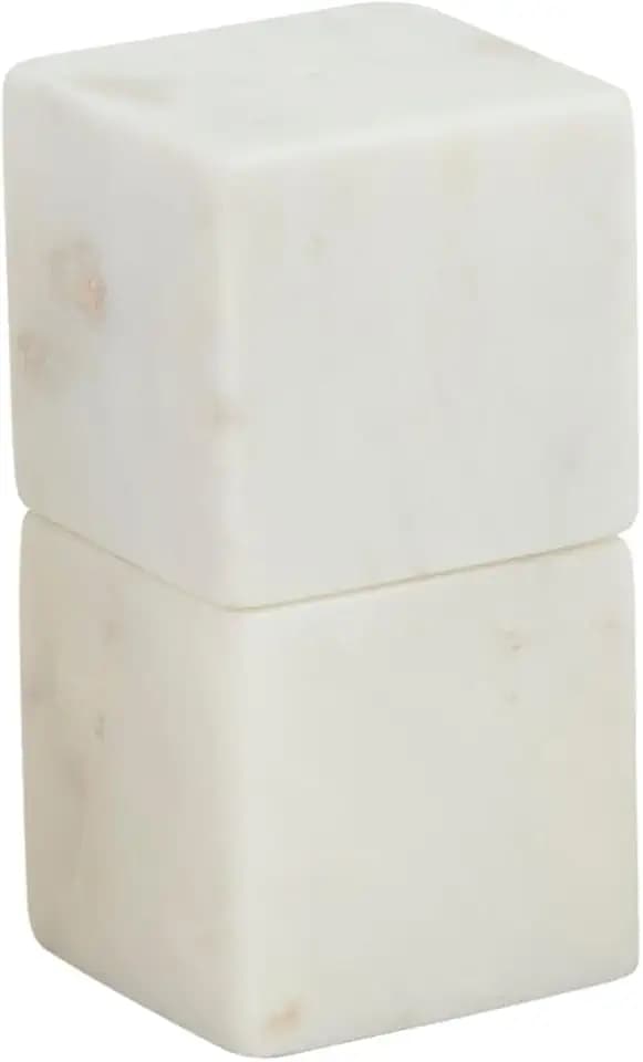 Mud Pie White Marble Cube Salt Pepper; 2" x 2"