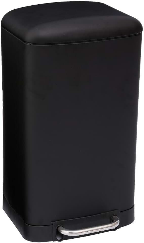 JJA 133684 Abfalleimer Metall schwarz 35 x 32 x 62 cm 30 l