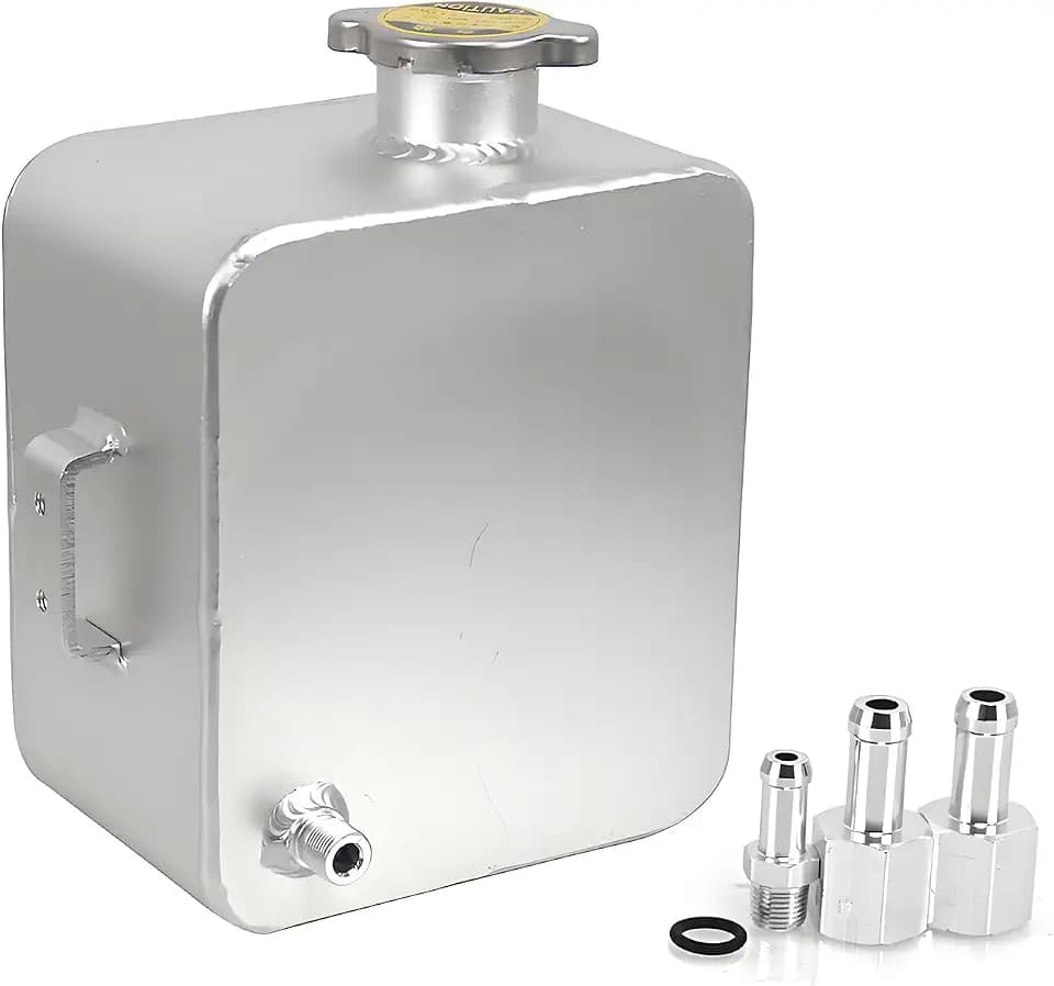 RYANSTAR Universal 2.5L Coolant Overflow Reservoir Aluminum Alloy Silver
