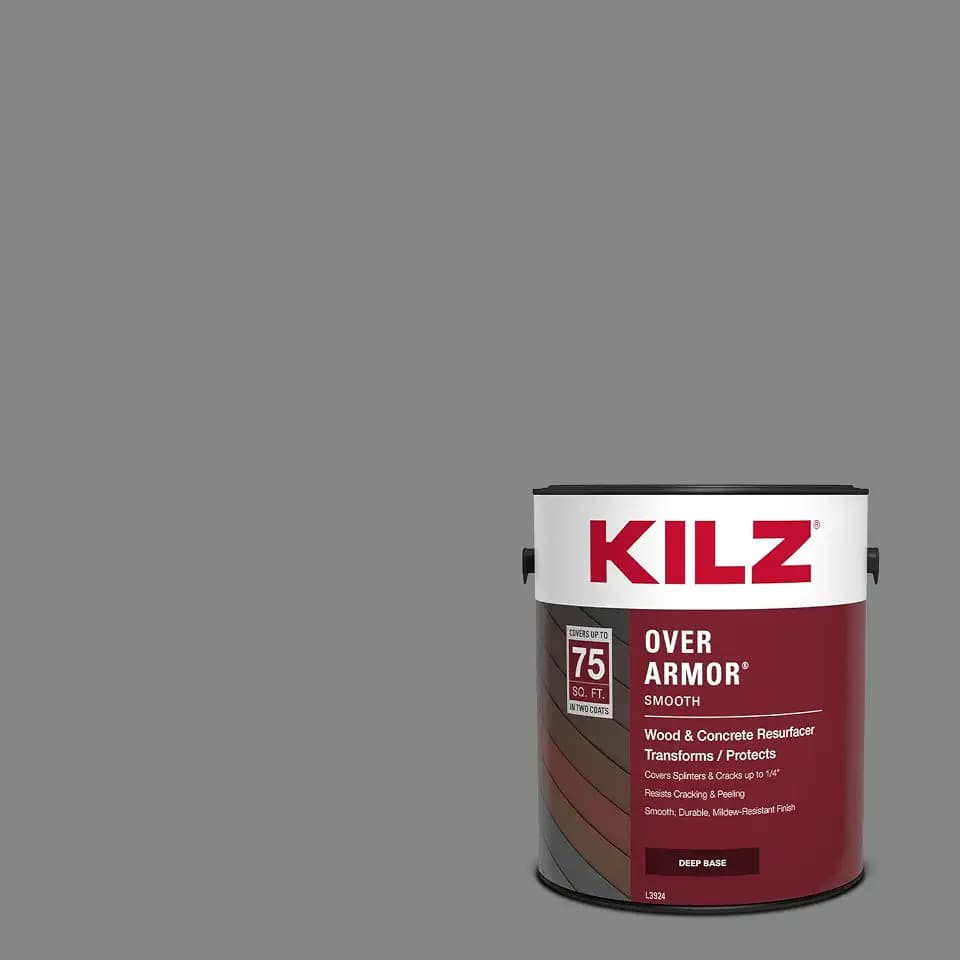 KILZ Over Armor Smooth Solid Coating Resurfacer, Slate Gray, 1 Gallon