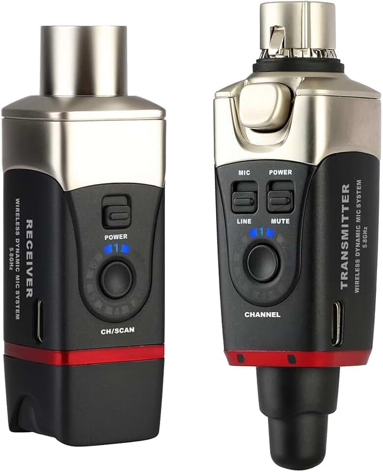 XVive U35 Mikrofon Wireless System – 5,8 GHz Funkset für dynamische Mikrofone, Schwarz