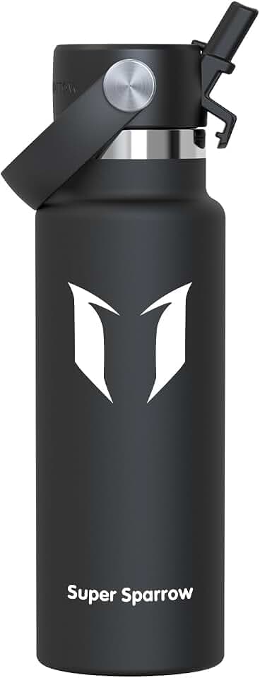 Sparrow Trinkflasche Edelstahl 500ml/750ml/1L/1.2L Thermosflasche Strohhalm