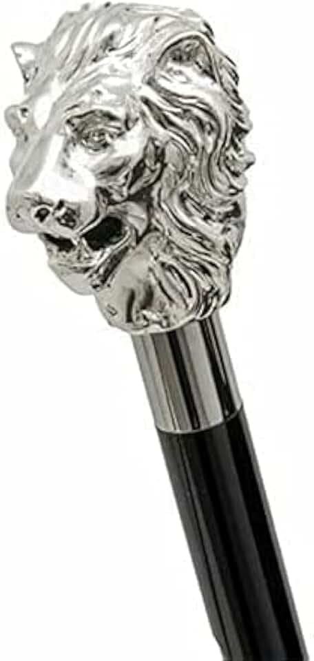 Walking Stick, Lion Head, Wood Cane, 36 in