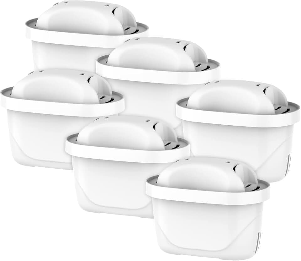 GLACIER FRESH Wasserfilter kartuschen, kompatibel mit BRITA Mavea Maxtra+, Style, Marella, Elemaris, XL, Fun - 6er Pack