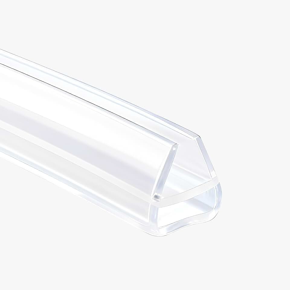 Shower Door Side Seal Strip, 118" U-Type, for 3/8" Glass