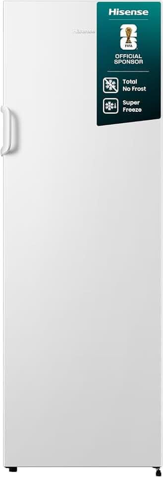 Hisense FV245N4AW2 Gefrierschrank/ TotalNoFrost/ SuperFreeze/ Türalarm/ BigBox/ 169,1 cm/ Gefrierteil 194 l/ 41 dB/ 219 kWh/ Jahr/ Inox-Look, Weiß