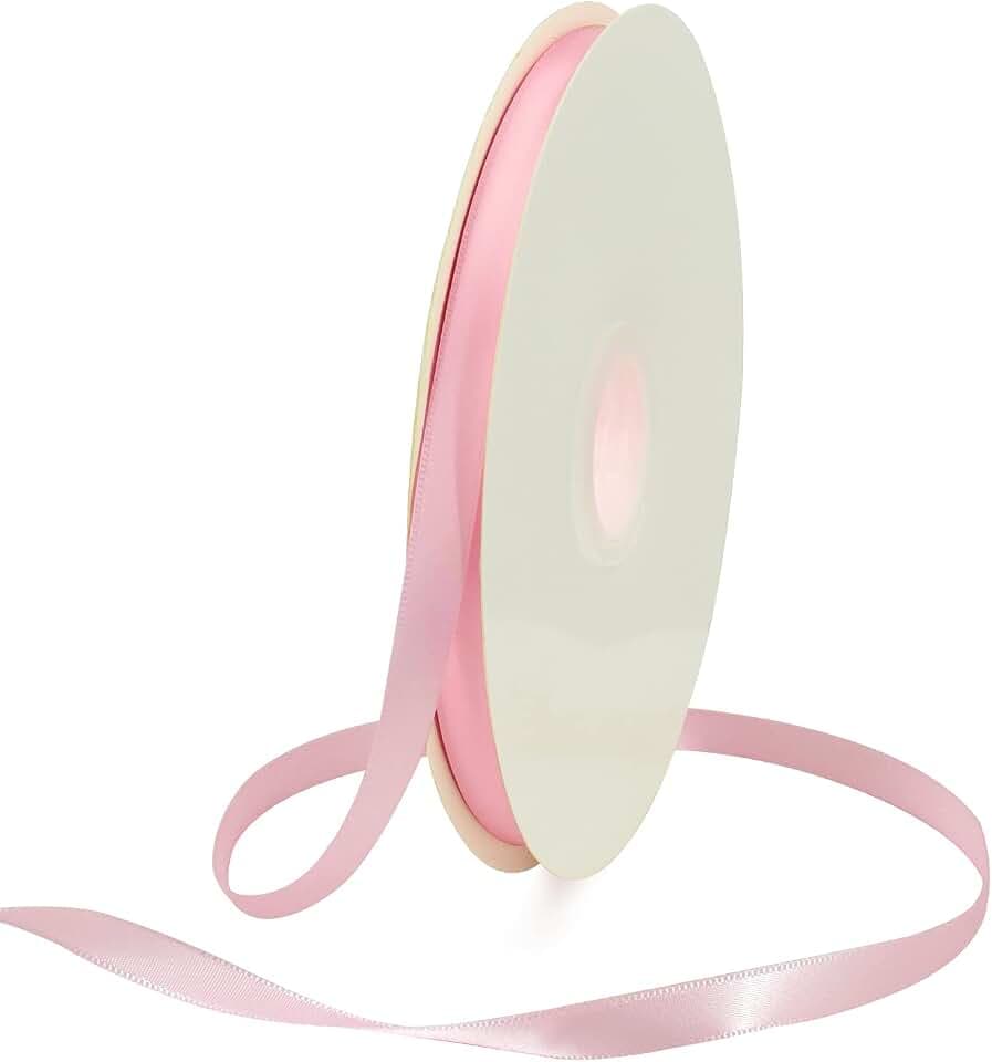 TONIFUL Satin Geschenkband 10mm x 91m, Rosa Geschenkverpackungsband für Geschenkverpackung Weihnachten Geburtstag Hochzeit DIY Dekoration Valentinstag