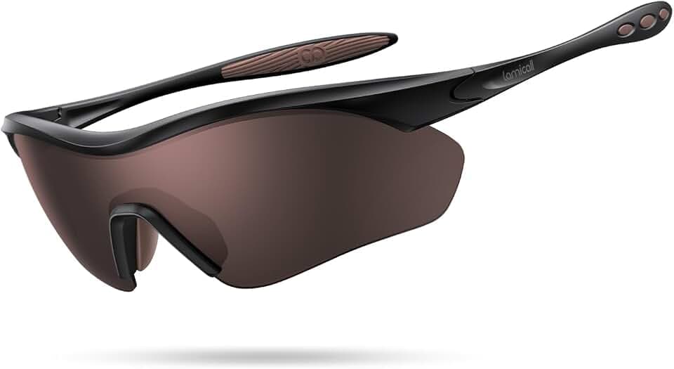 Lamicall Fahrradbrille Herren & Damen, UV400 Polarisierte Schnelle Brille | [22g TR-90 Ultraleicht] HD Multifunktionale Sport Sonnenbrille, Verspiegelte Sportbrille Fahrrad Brille für Laufen, Rennrad