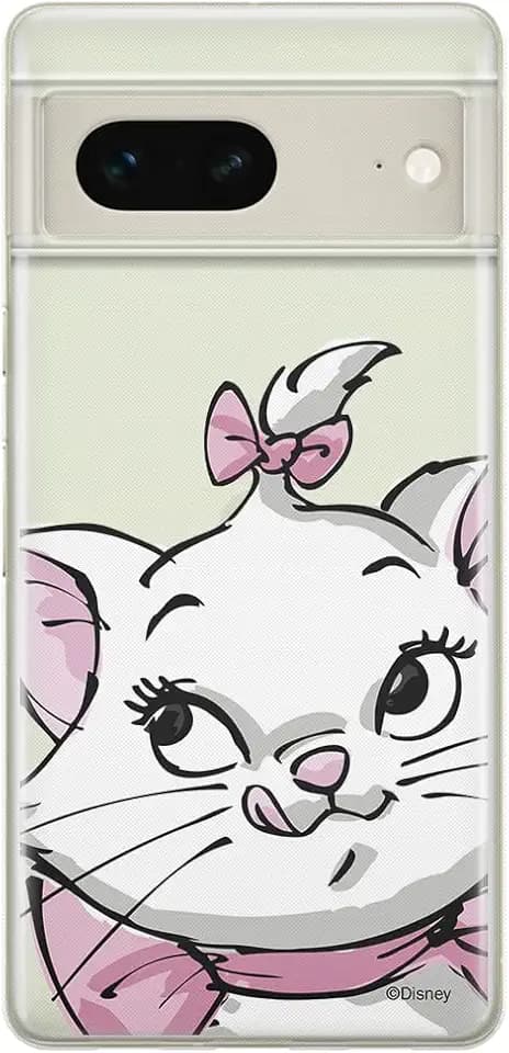 ERT GROUP Handyhülle für Google Pixel 7 Original und offiziell Lizenziertes Disney Muster Marie 001 optimal an die Form des Handy angepasst, teilweise transparent