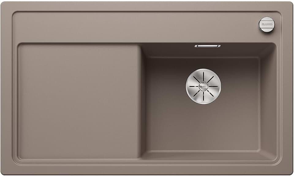BLANCO ZENAR 45 S | Granitspüle aus SILGRANIT tartufo | Hauptbecken rechts | [86x51x20,2 cm] | für 45 cm breite Unterschränke | Hauptbecken rechts | Reinigungsfreundlich | Großes Becken