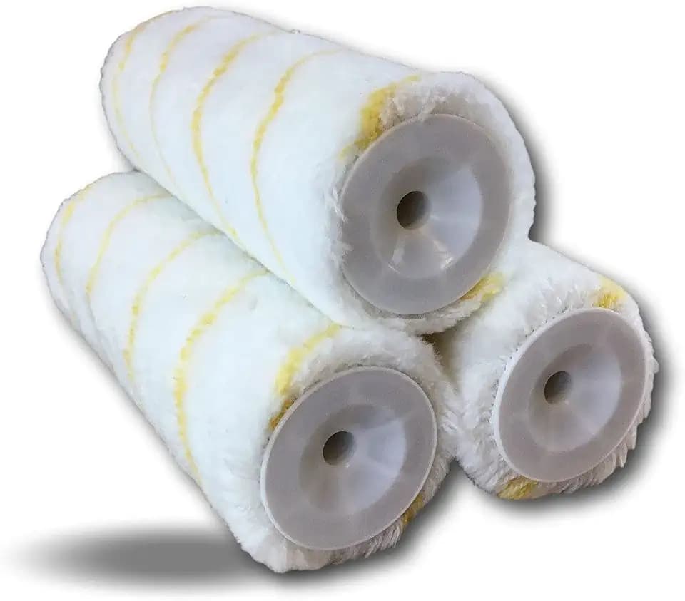 3 Stück Muffen Polyamid | tropfsicher | gelb gestreift | für Schraubfassungen | Achse Ø 8 mm | Rollen 180 mm | Böden für Wände und große Flächen | Kibros IB478_180x3c