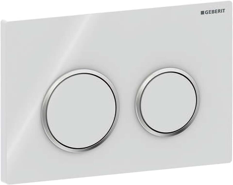 Geberit 115.085.KJ.1 Omega 20 Betätigungsplatte, Hochglanz-verchromt/weiß