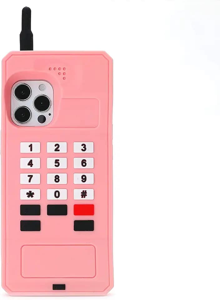 Kawaii Phone Cases Compatible with iPhone 17,Cute 3D Cartoon Retro Classic Cellular Phone Women Girls Soft Silicone Shockproof Cover for iPhone 17