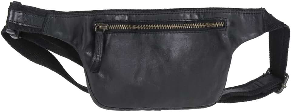 Bear Design Bauchtasche Gürteltasche Herren Damen Leder lässig schwarz modern auch Crossover zu tragen