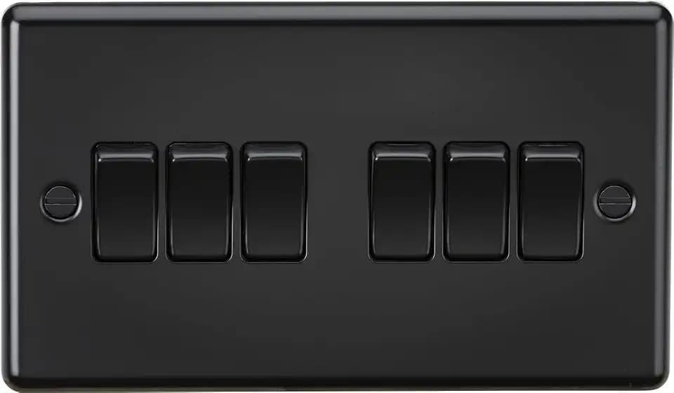 Knightsbridge 10AX 6G 2-Wege-Schalter, mattschwarz