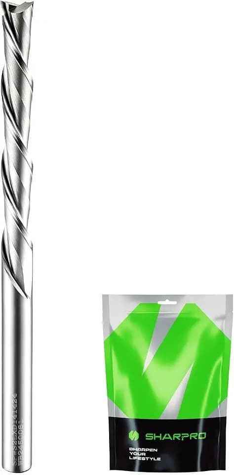 1/4 Router Bits 1/4 Shank, Spiral Downcut Router Bit, 1/4 Inch CNC Router Bits, Down Cut End Mills 1/4 Shank, Solid Carbide Endmills, Ideal for Wood Inlay, Grooving,2" CL,4" OVL