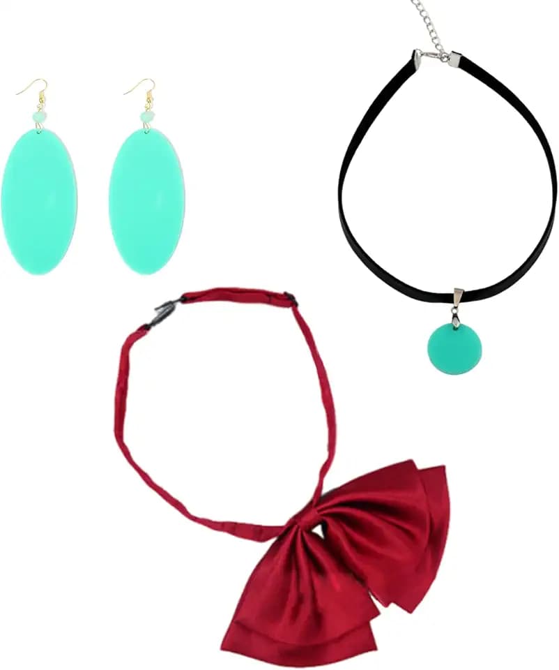 Momo Ayase Cosplay Earrings Choker Bowtie Accessories Set Anime Cosplay Jewelry Halloween Props